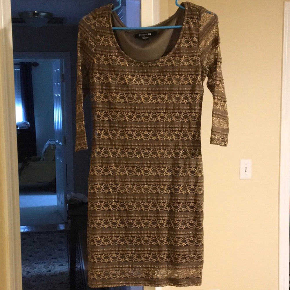Gold shimmer bodycon dress
